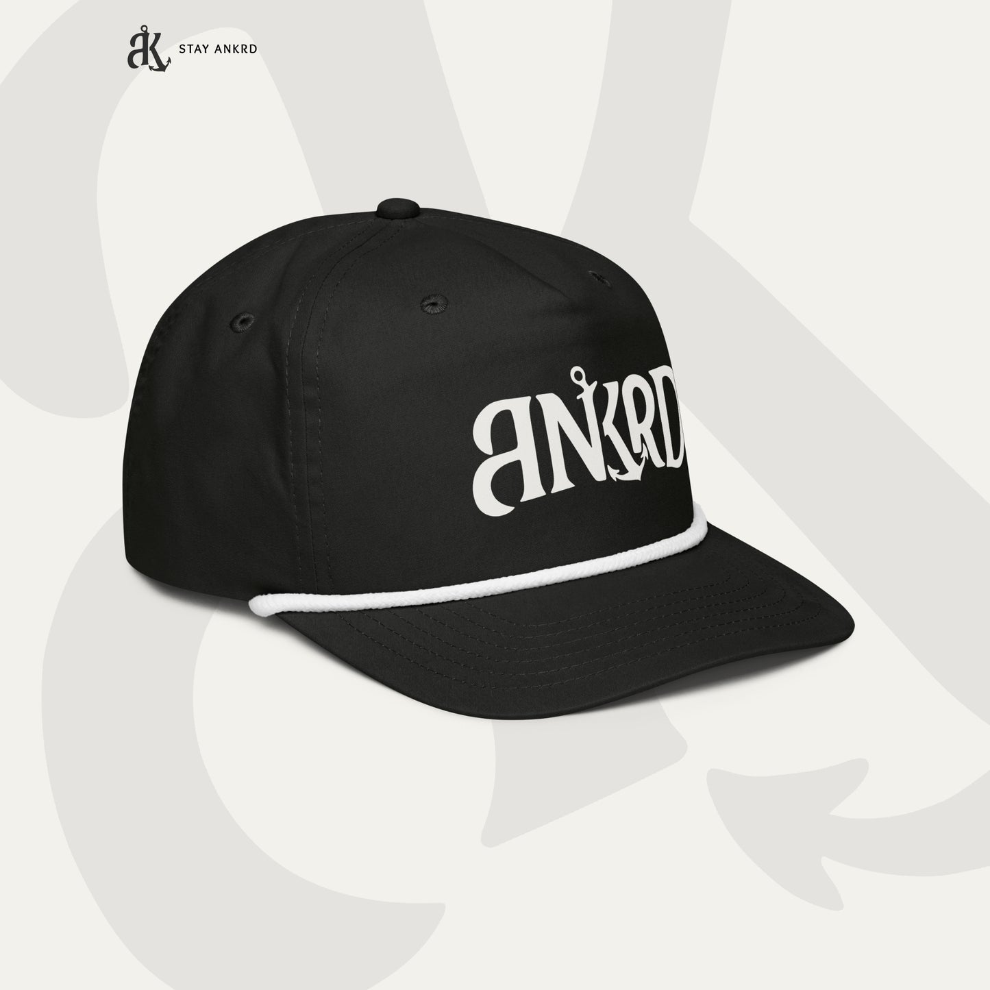 ANKRD Rope Cap — Black / White