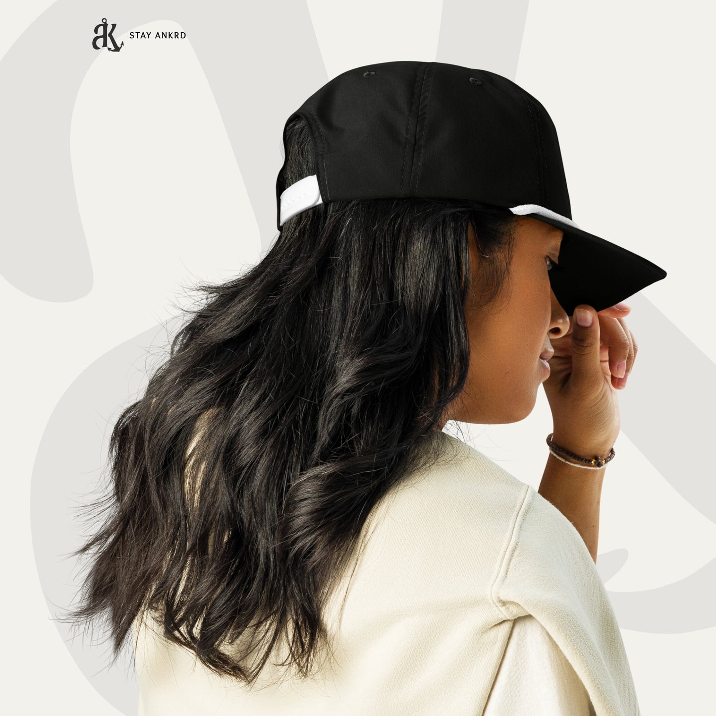 ANKRD Rope Cap — Black / White
