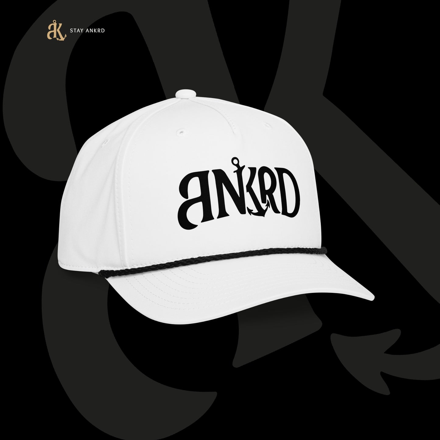 ANKRD Rope Cap — White / Black
