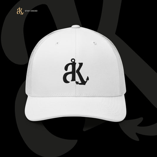 Arctic White Trucker Cap – Ankrd Brand Mark