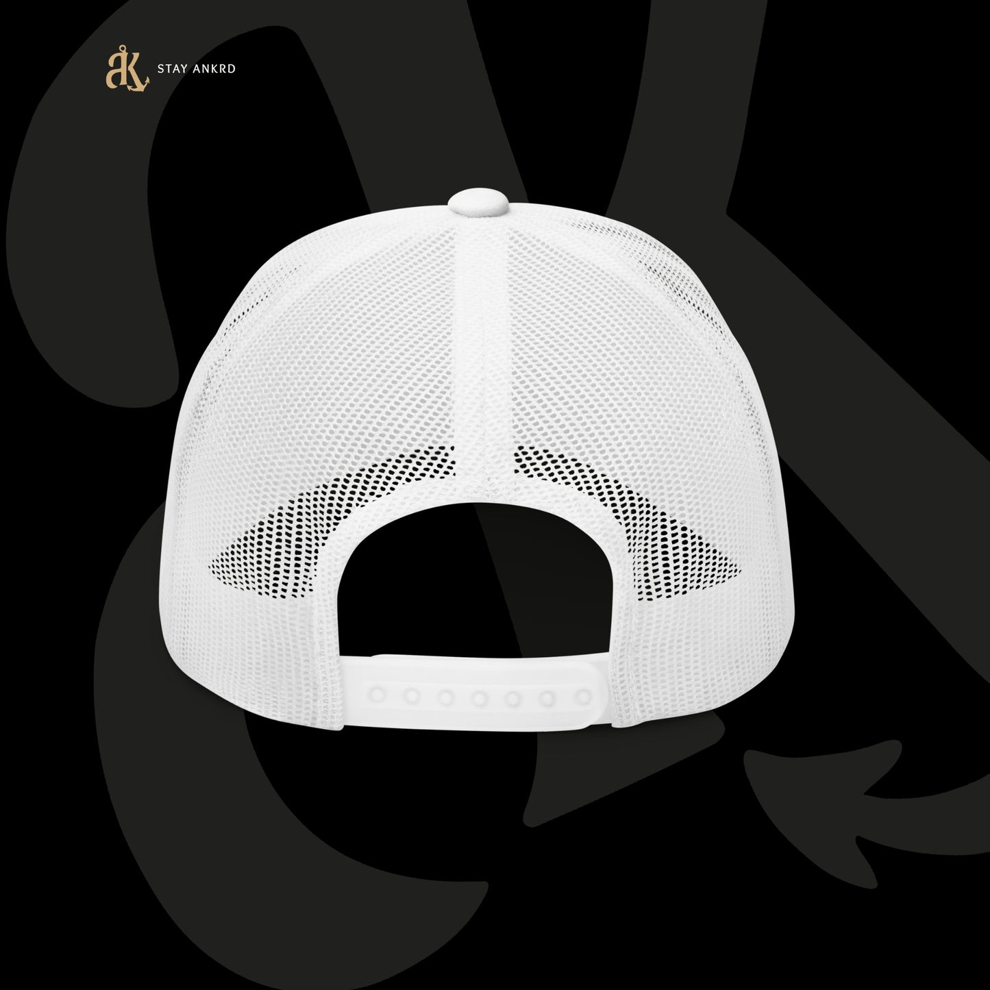 Arctic White Trucker Cap – Ankrd Brand Mark