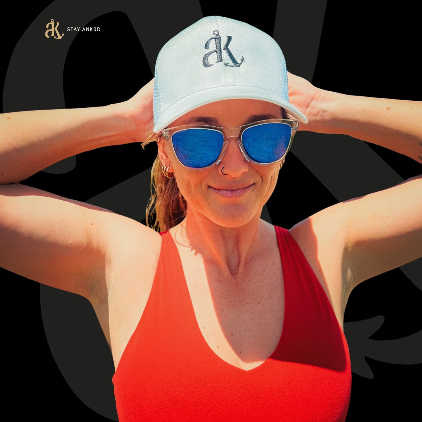 Arctic White Trucker Cap – Ankrd Brand Mark